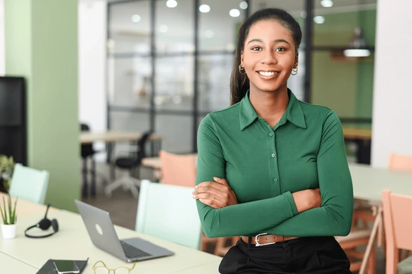 Successful young African American female entrepreneur